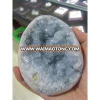 Charming natural blue celestine stone crystal geode for hot sale